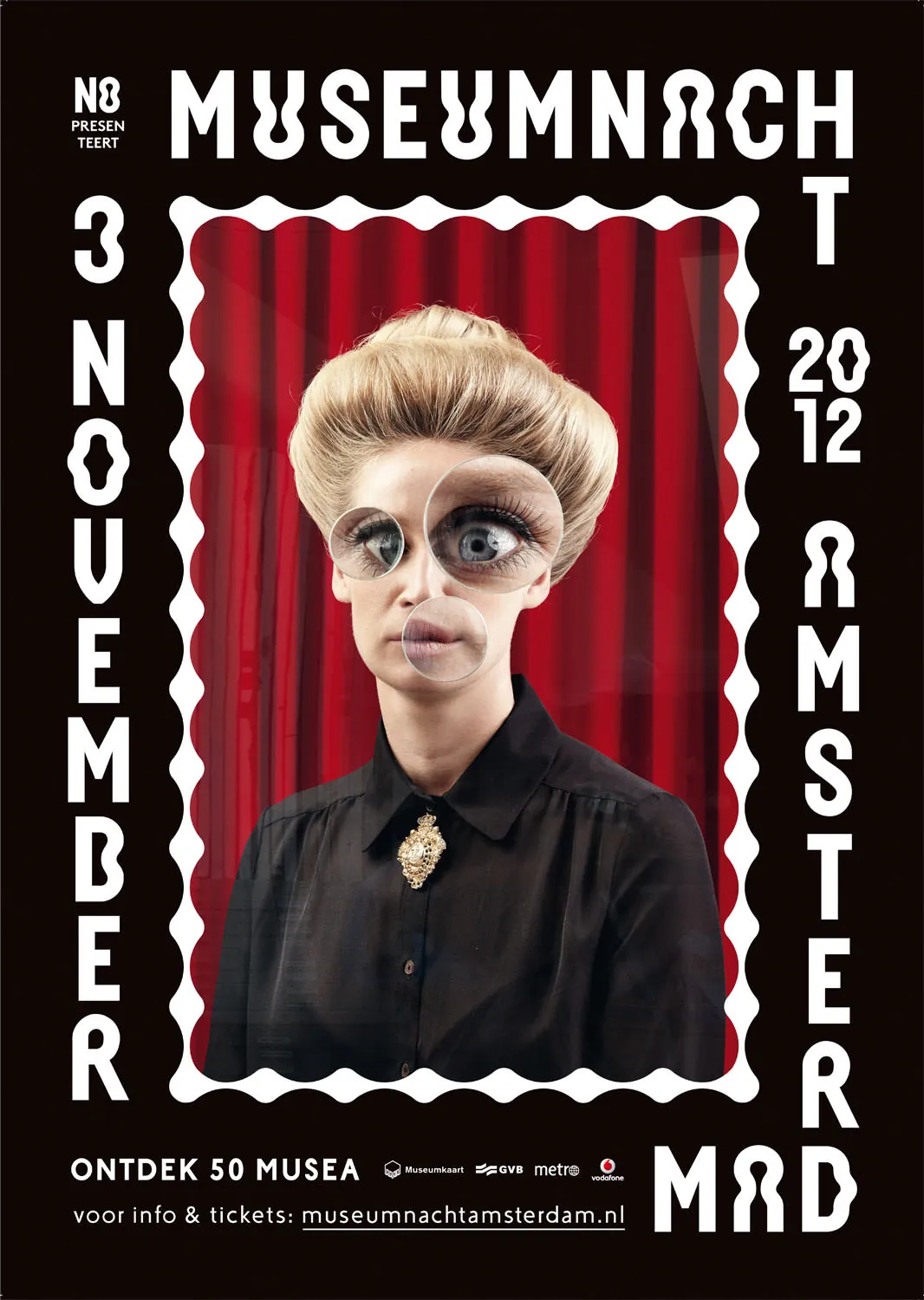 Rode Museumnacht poster, fotografie Léon Hendrickx